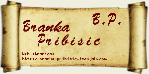 Branka Pribišić vizit kartica